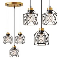 Modern 3-Light Geometric Pendant Cluster