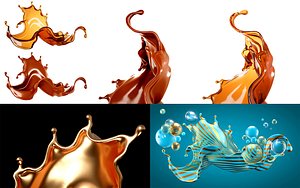 3D splash liquid