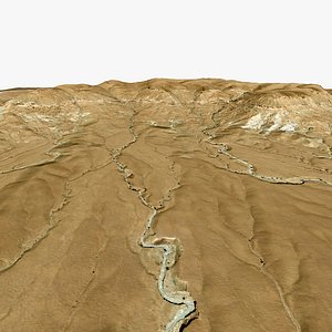 Sandstone cliffs Sahara Desert Algeria 3D