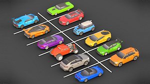 3D Low-poly Car Pack model