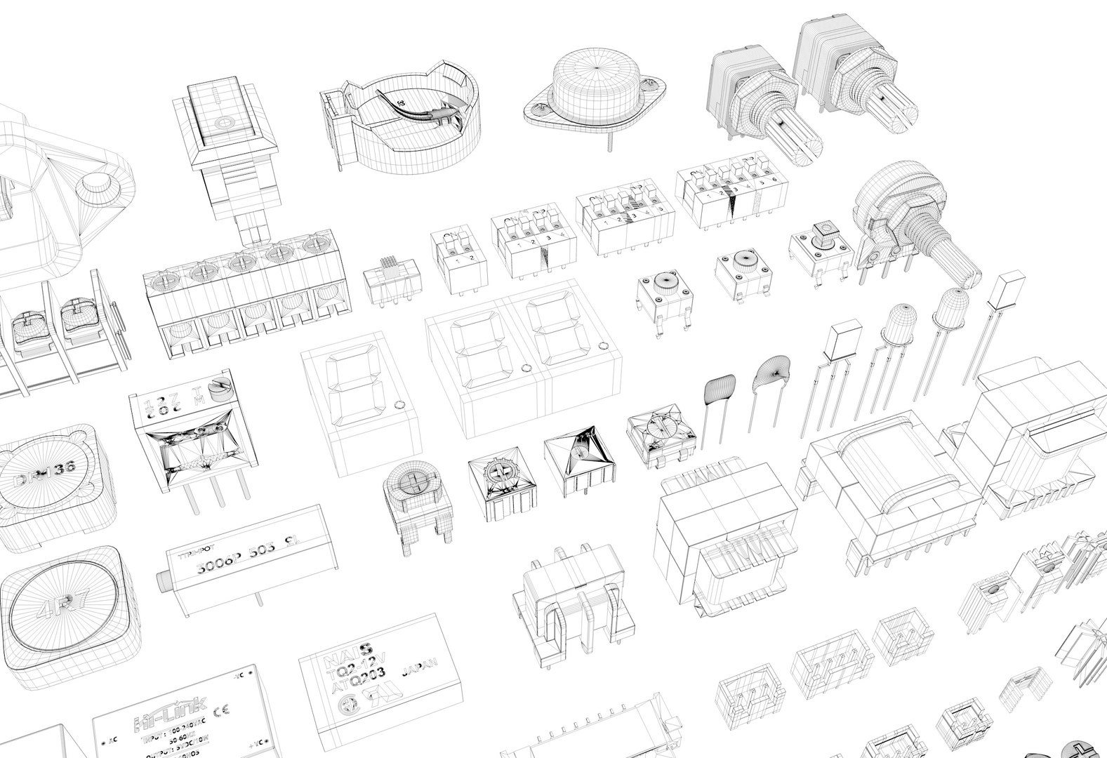 electronic-components-for-circuit-board-3d-turbosquid-1761985