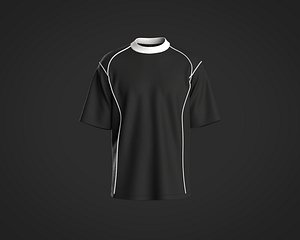 Mens black and white raglan piping T-shirt
