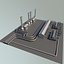 工場のローポリ3Dモデル