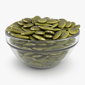 Glass Bowl Full With Pumpkin Seeds