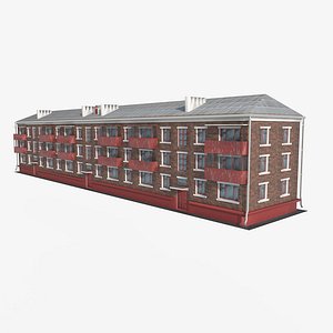 3D model 1-447 3-storey residential building