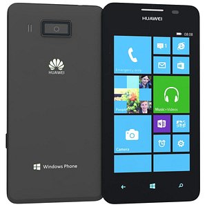 huawei ascend w2 black 3d 3ds