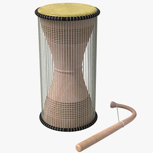 African Talking Drum + Beater Stick