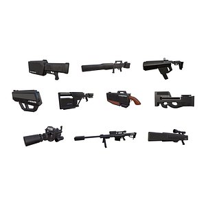 10 Anti-Drone Gun Black - SciFi Jamming Weaponry