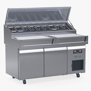 3D U-Line Pizza Prep Table Refrigerators Ucpt565-Ss61A model