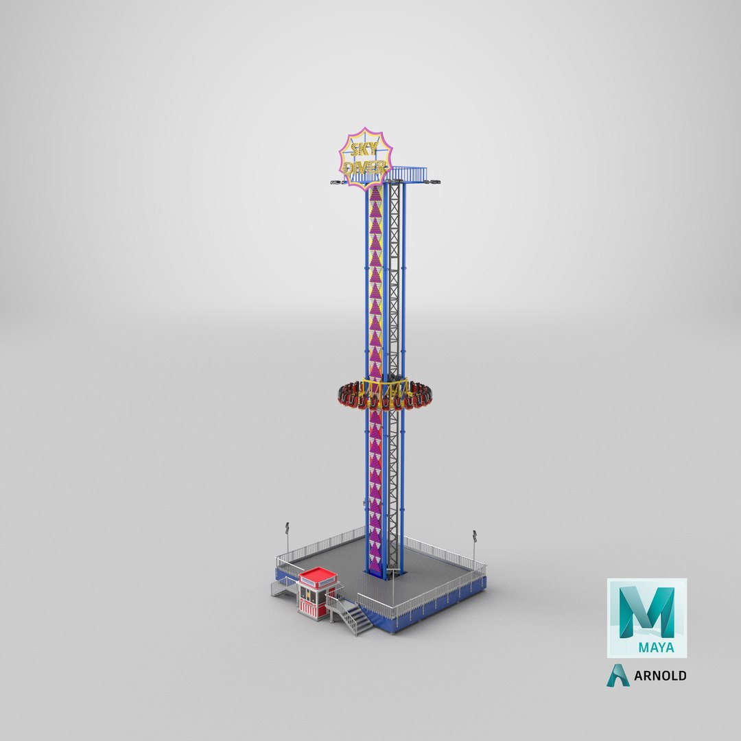 3D Sky Diver Amusement Park Ride model - TurboSquid 1945817