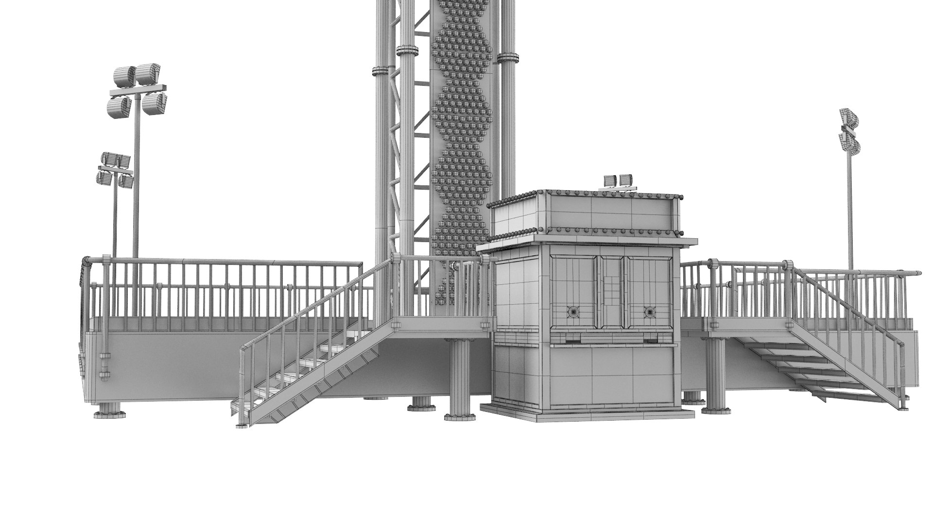 3D Sky Diver Amusement Park Ride model - TurboSquid 1945817