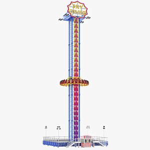 3D Sky Diver Amusement Park Ride model