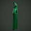 Green silk satin prom dress - halter neck backless gown