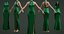 Green silk satin prom dress - halter neck backless gown