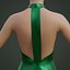 Green silk satin prom dress - halter neck backless gown