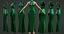 Green silk satin prom dress - halter neck backless gown