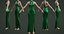 Green silk satin prom dress - halter neck backless gown