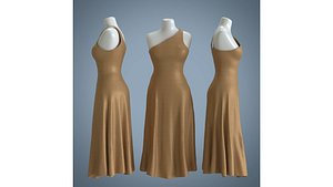 Woman Mannequin Orange Dress 3D model