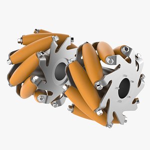3D model aluminium mecanum wheel v2
