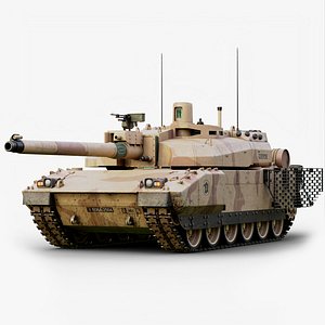 Rigged Tank AMX56 Leclerc GameReady LODs