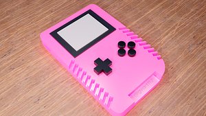 Pink retro gameboy console 3D model
