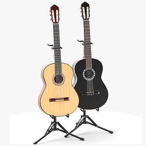 Two Detailed Acoustic Guitars 3D model