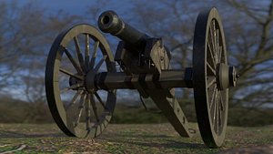 6 Pounder Iron Cannon - Model 1841 3D