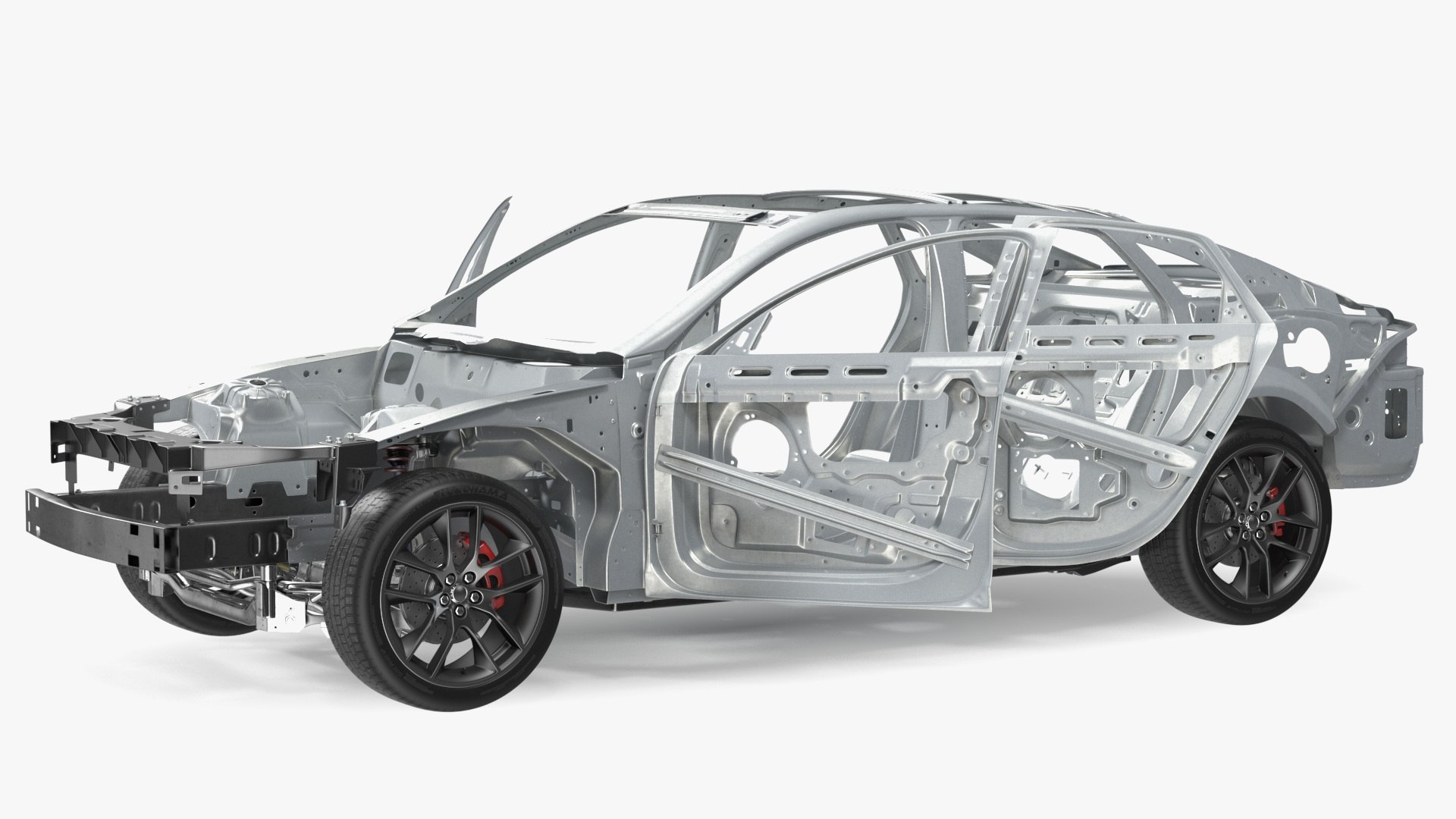 Car Chassis with Frame Rigged 3D model preview