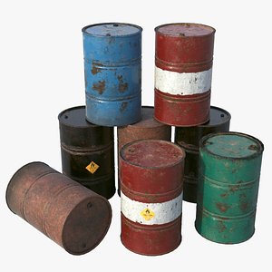 pbr oil barrel 3D model