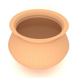 3D clay pot model