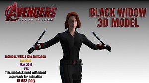 3d black widow avengers modelling model