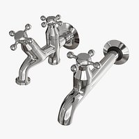 Classic Chrome Wall Faucet Collection with Single and Double Outlet Taps(1)