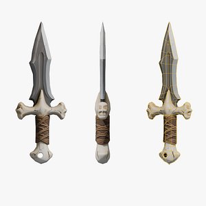 Stylized Skeleton Weapon - Marrow Dagger low-poly 3d model