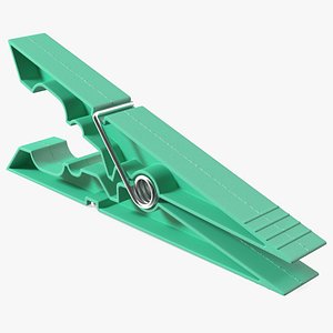 Clothespin Green Pressed 3D model
