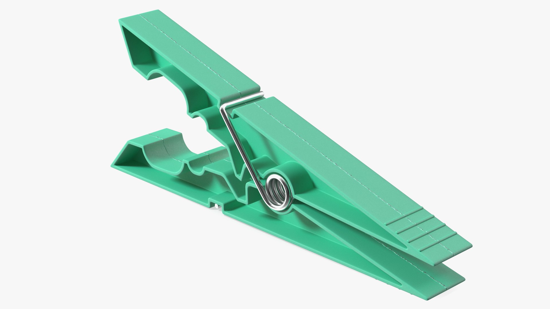 Clothespin Green Pressed 3D model preview