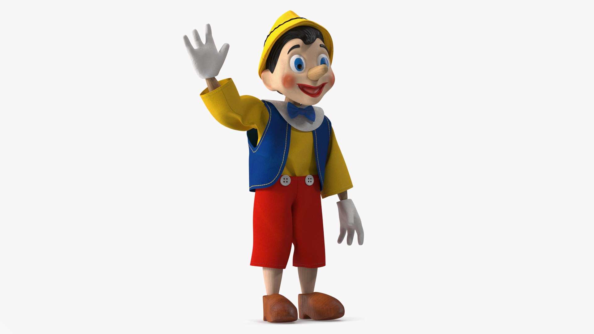 Pinocchio Wooden Doll Toy Rigged for Cinema 4D 3D model preview