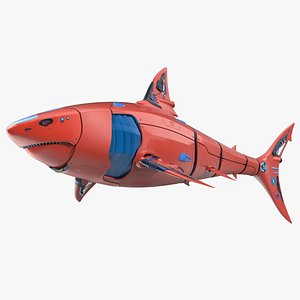 Sci Fi Shark Robot Red 3D model