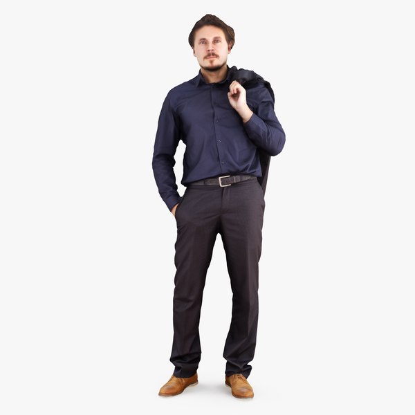 businessman jacket hands human 3d model