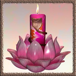 3ds max candle stand flower