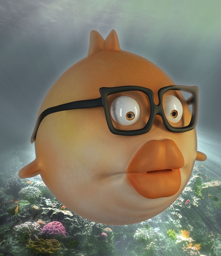 3d Cartoon Fish Rig Model