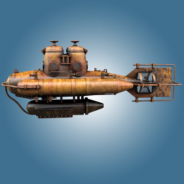 old mini submarine 3d obj