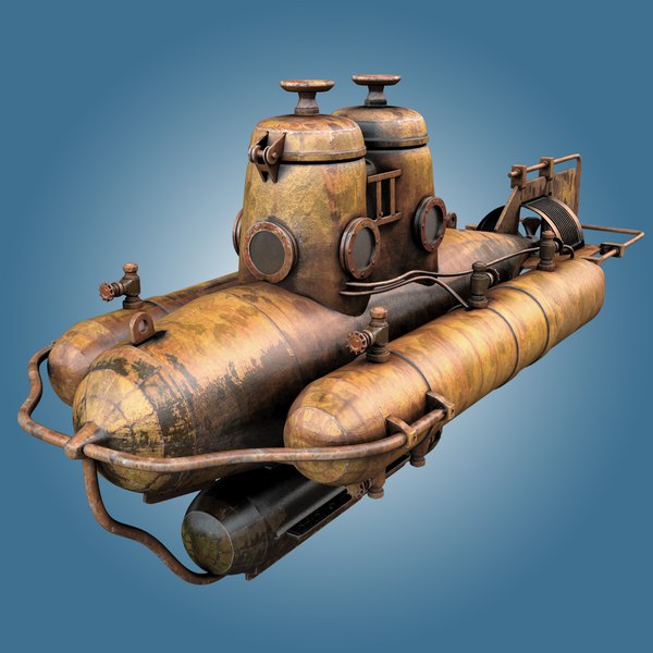 old mini submarine 3d obj