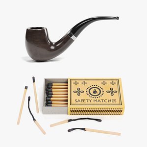 3D model Smoking Pipe with Matches