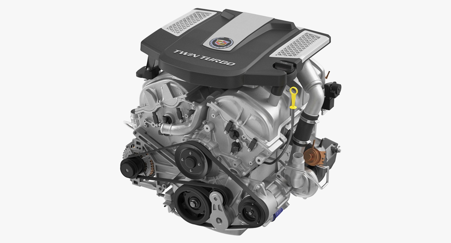 Cadillac Twin Turbo V6 Car Engine 3D model preview
