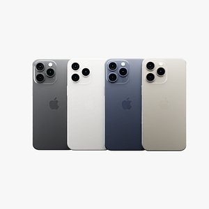 Apple iPhone 15 Pro Max in Official Colors and Design 3D