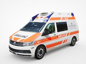 3D volkswagen transporter t6 ambulance