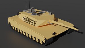 3D model M1 Abrams LowPoly Tank