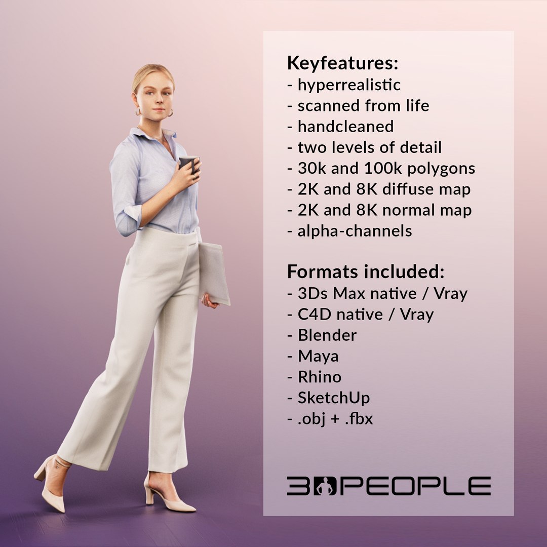 13310 Hedda - Walking Business Woman With Coffee 3D model - TurboSquid ...