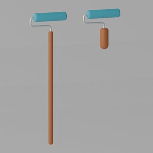 Cartoon Paint Roller 3D model