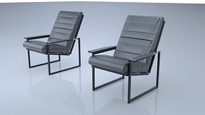 chair metal leather 3D